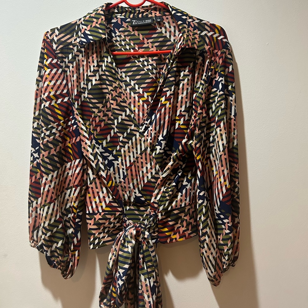 New York & Company Colorful Pattern Blouse